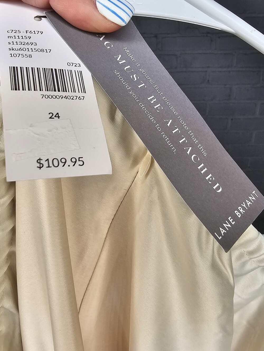 Lane Bryant Satin Slip Dress in Cream & Berry Ombre - Picture 3 of 3